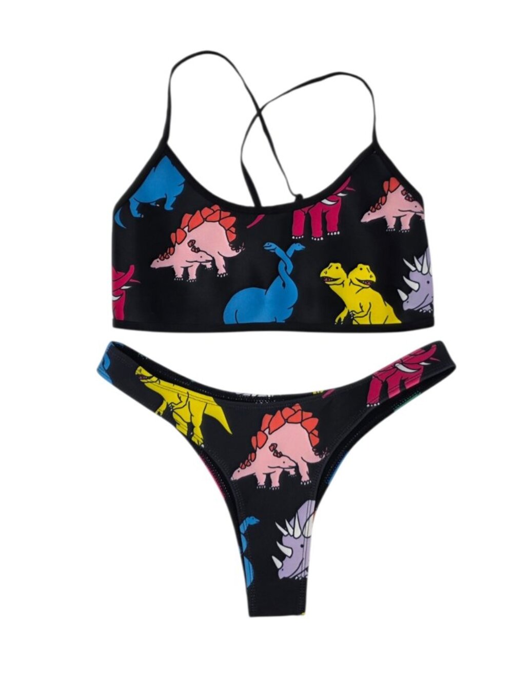 HOAKA x PONY Neoprene Dinosaur 2 Piece Bikini Set, Size Medium Bot, M++ Top